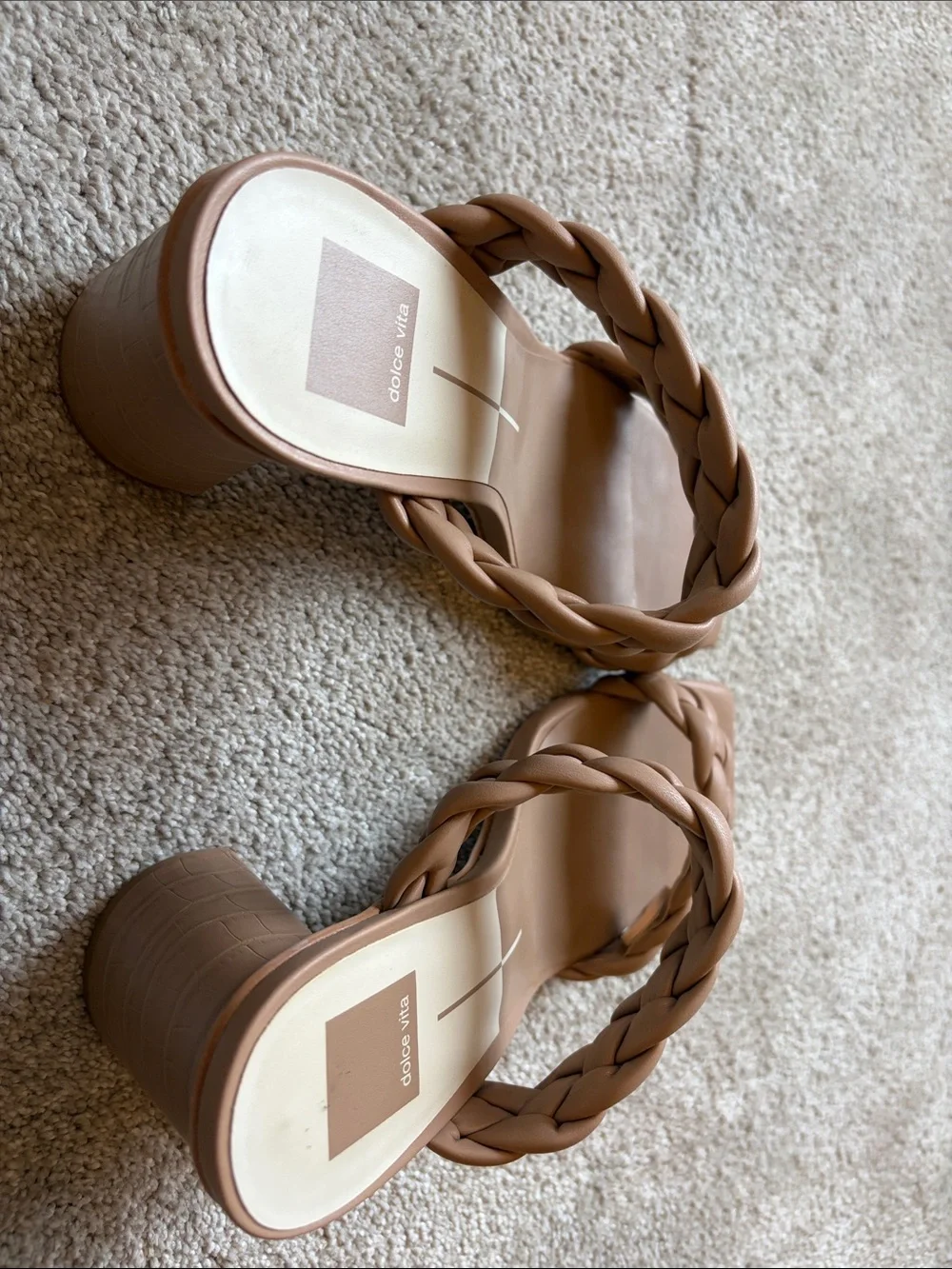 Dolce Vita Braided Tan Block Heel Mule